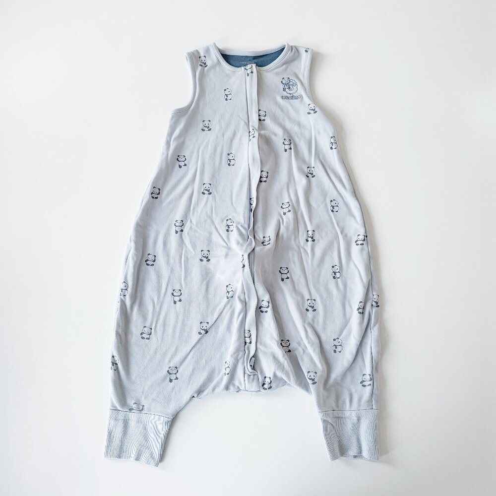 Woolino Sleep Sack with Feet 18-36 months, Blue Panda, Merino Wool